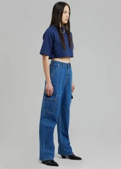 Varial Kai Cargo Denim Pants - Medium Wash