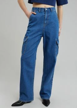 Varial Kai Cargo Denim Pants - Medium Wash