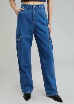Varial Kai Cargo Denim Pants - Medium Wash