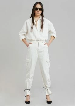 Varial Kai Cargo Denim Pants - White CLOTHING