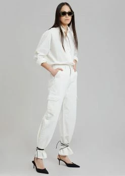 Varial Kai Cargo Denim Pants - White CLOTHING