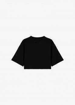 The Frankie Shop CLOTHING Karina Cropped T-Shirt - Black