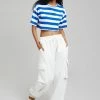 The Frankie Shop CLOTHING Karina Cropped T-Shirt - Cobalt/White