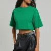 The Frankie Shop Karina Cropped T-Shirt - Green