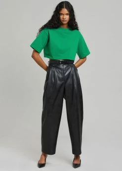 The Frankie Shop Karina Cropped T-Shirt - Green