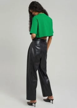 The Frankie Shop Karina Cropped T-Shirt - Green