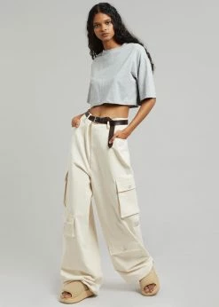 The Frankie Shop CLOTHING Karina Cropped T-Shirt - Heather Grey