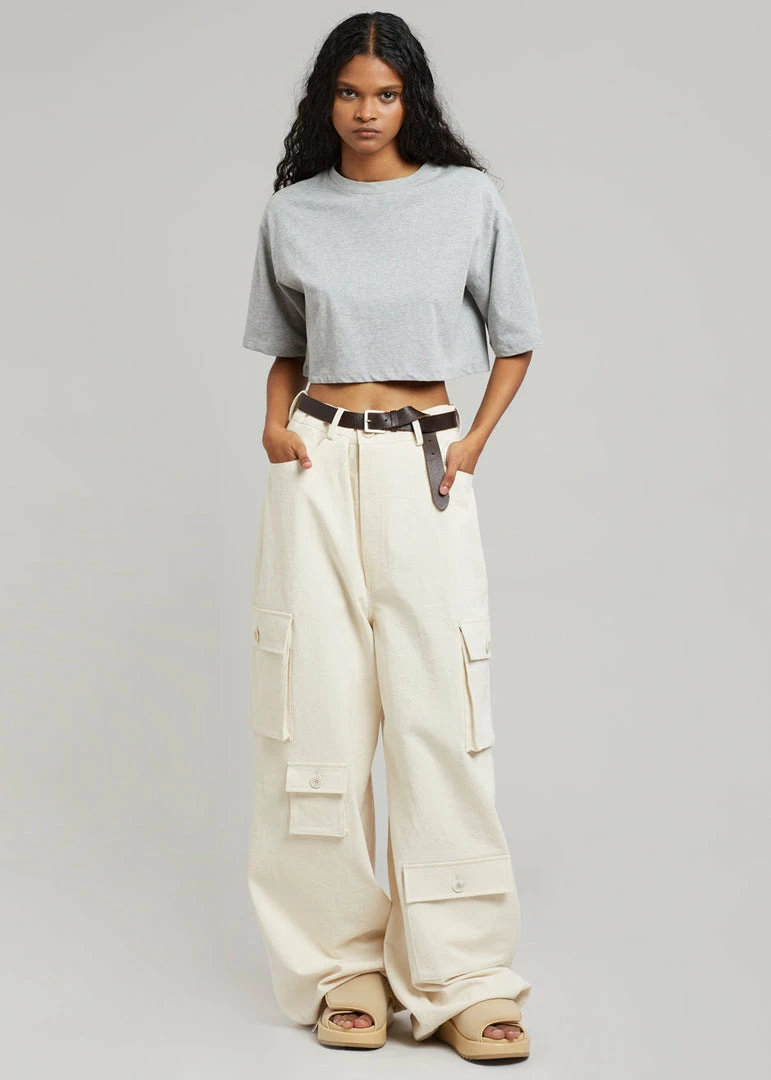 Hot Sale π― The Frankie Shop CLOTHING Karina Cropped T-Shirt - Heather Grey π€© 3 The Frankie Shop CLOTHING Karina Cropped T-Shirt - Heather Grey