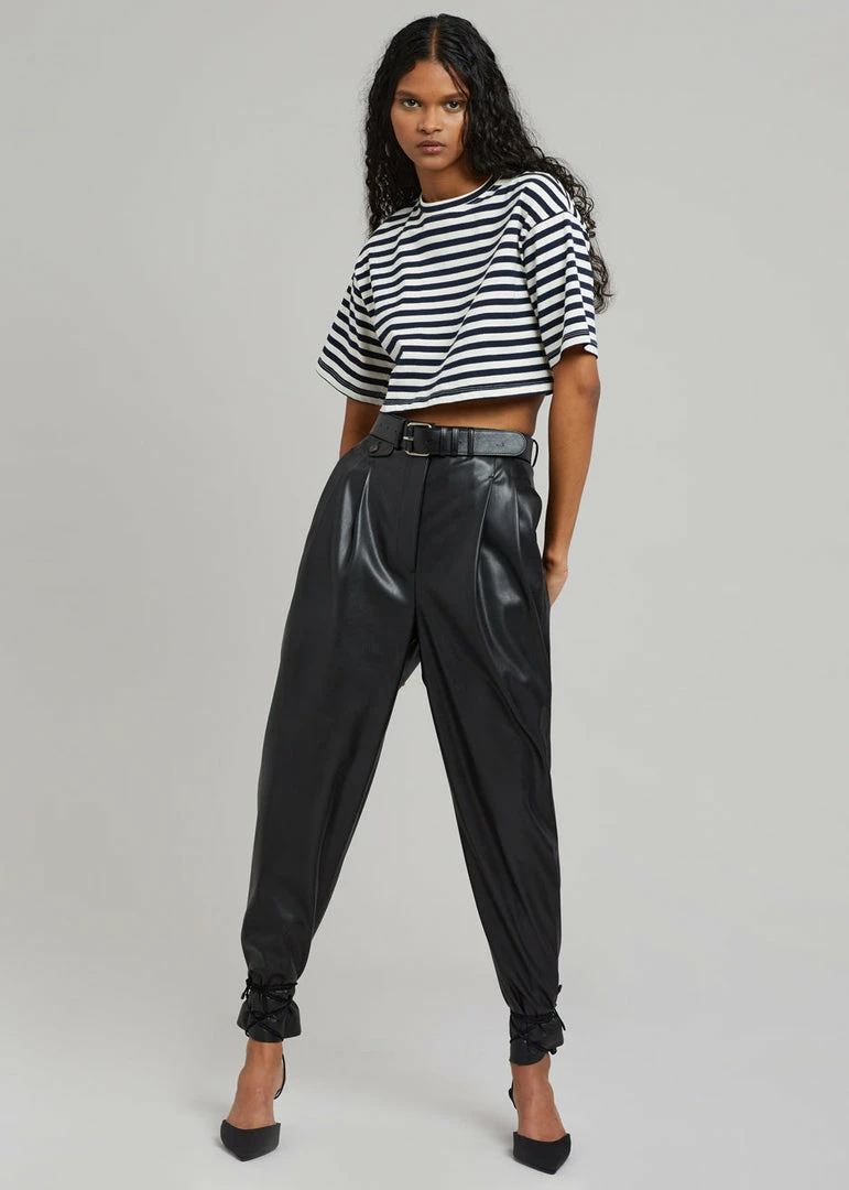 Promo π€© The Frankie Shop CLOTHING Karina Cropped T-Shirt - Navy/Off White π₯ 1 The Frankie Shop CLOTHING Karina Cropped T-Shirt - Navy/Off White