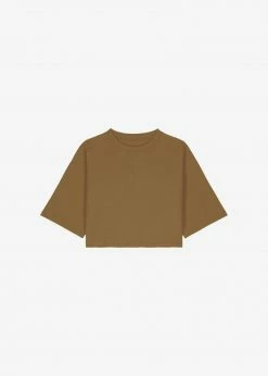 The Frankie Shop Karina Cropped T-Shirt - Olive