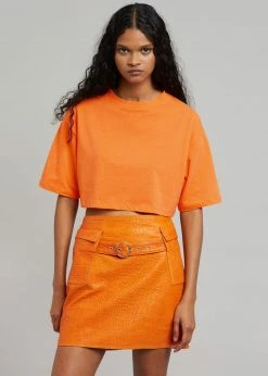 New π€© The Frankie Shop Karina Cropped T-Shirt - Orange CLOTHING β€οΈ 8 The Frankie Shop Karina Cropped T-Shirt - Orange CLOTHING