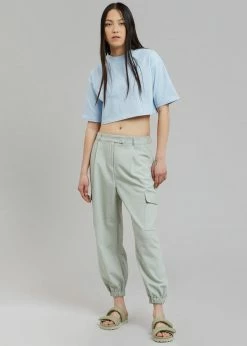 The Frankie Shop Karina Cropped T-Shirt - Sky