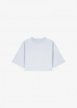 The Frankie Shop Karina Cropped T-Shirt - Sky
