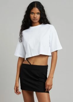 The Frankie Shop CLOTHING Karina Cropped T-Shirt - White