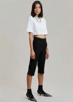 The Frankie Shop CLOTHING Karina Cropped T-Shirt - White
