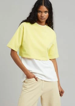 The Frankie Shop CLOTHING Karina Cropped T-Shirt - Yellow