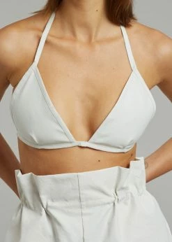 KASSL Editions KASSL Edition Coated Bikini Top - White CLOTHING