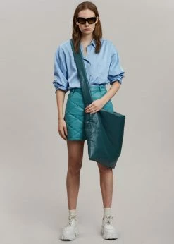 KASSL Editions Square Medium Oil Tote Bag - Forest