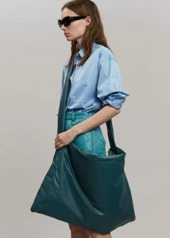 KASSL Editions Square Medium Oil Tote Bag - Forest