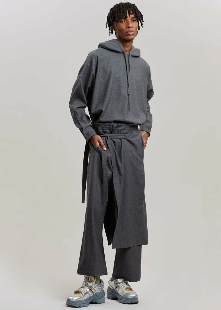 Promo π The Frankie Shop Men Keanu Wrap Pants - Charcoal π 4 The Frankie Shop Men Keanu Wrap Pants - Charcoal