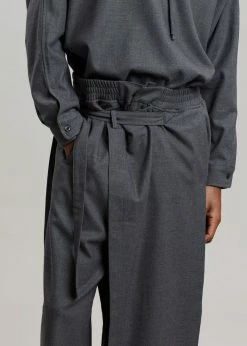 Promo π The Frankie Shop Men Keanu Wrap Pants - Charcoal π 12 The Frankie Shop Men Keanu Wrap Pants - Charcoal