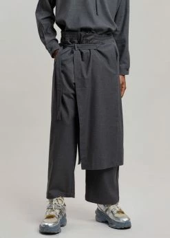The Frankie Shop Men Keanu Wrap Pants - Charcoal