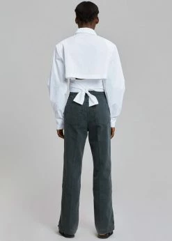 Buy π The Frankie Shop Kepa Padded Cropped π Shirt - White π 20 The Frankie Shop Kepa Padded Cropped Shirt - White