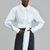The Frankie Shop Kepa Padded Cropped Shirt - White