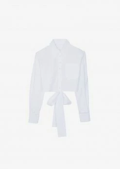 Buy π The Frankie Shop Kepa Padded Cropped π Shirt - White π 21 The Frankie Shop Kepa Padded Cropped Shirt - White