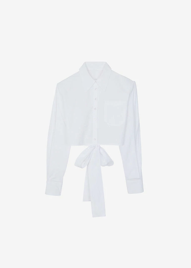 Buy π The Frankie Shop Kepa Padded Cropped π Shirt - White π 11 The Frankie Shop Kepa Padded Cropped Shirt - White