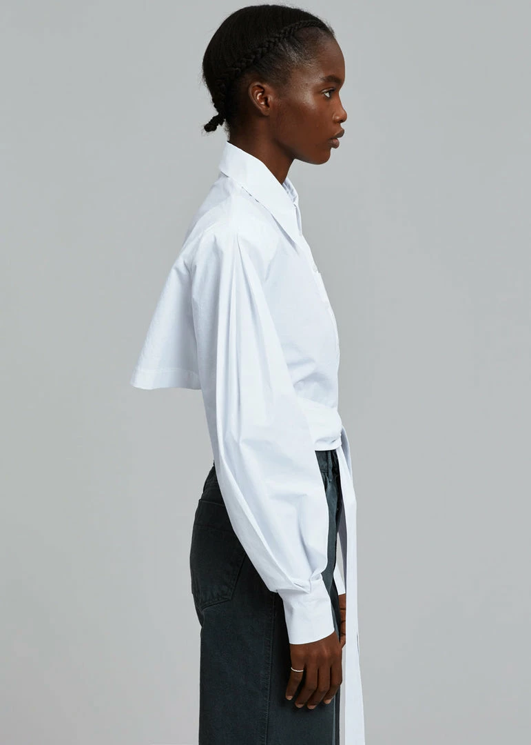Buy π The Frankie Shop Kepa Padded Cropped π Shirt - White π 9 The Frankie Shop Kepa Padded Cropped Shirt - White