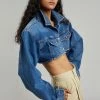 Another J Kett Cropped Denim Jacket - Dark Indigo