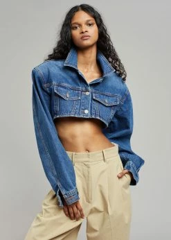 Another J Kett Cropped Denim Jacket - Dark Indigo