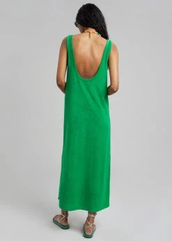 The Frankie Shop Kisu Terry Dress - Kelly Green