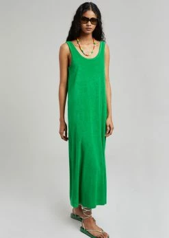 The Frankie Shop Kisu Terry Dress - Kelly Green