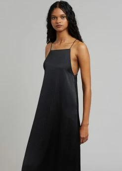 The Frankie Shop Kita Satin Dress - Black CLOTHING