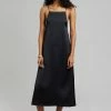 The Frankie Shop Kita Satin Dress - Black CLOTHING