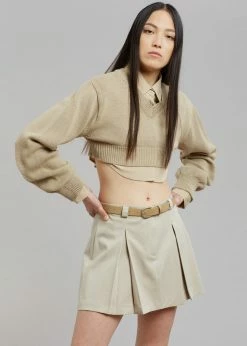 Best deal 🤩 3.another CLOTHING Kitou Mini 👗 Skirt - Beige ❤️ 13 3.another CLOTHING Kitou Mini Skirt - Beige