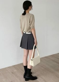 3.another Kitou Mini Skirt - Charcoal CLOTHING
