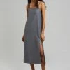 The Frankie Shop Kivi Thin Strap Dress - Dark Grey CLOTHING