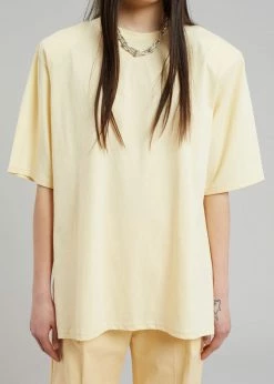 Auver_Fit Kusa Slit Tee - Pale Yellow