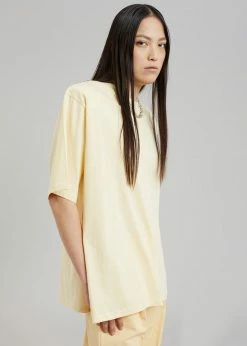 Auver_Fit Kusa Slit Tee - Pale Yellow