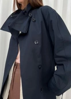 Breathe Laithe Trench Coat - Navy