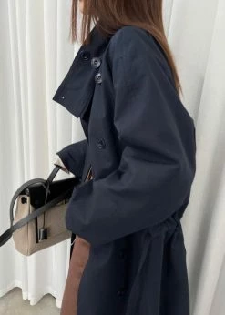 Breathe Laithe Trench Coat - Navy