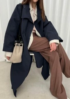 Breathe Laithe Trench Coat - Navy