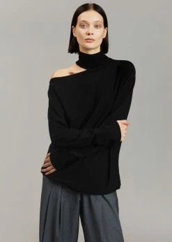 Auver_Fit Lana Cut-Out Turtleneck - Black CLOTHING