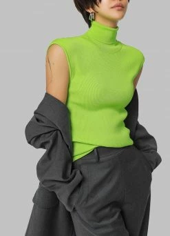 Paper Moon Lanna Turtleneck Knit Top - Lime