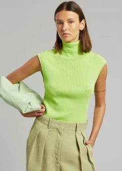 Paper Moon Lanna Turtleneck Knit Top - Lime