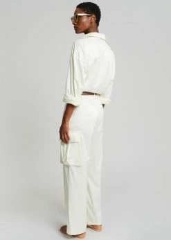 The Frankie Shop CLOTHING Lauren Silky Shirt - Cream