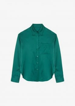 The Frankie Shop CLOTHING Lauren Silky Shirt - Green